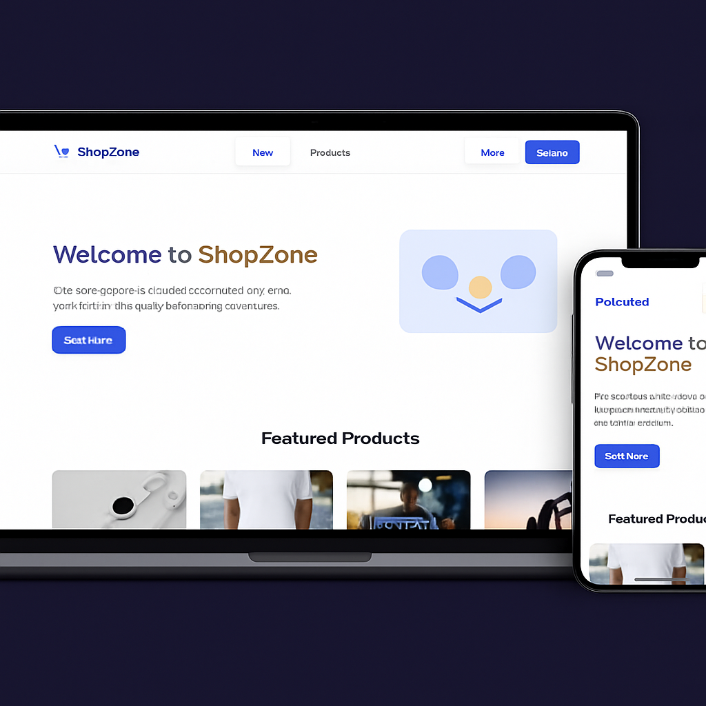 ShopZone ecommerce website preview